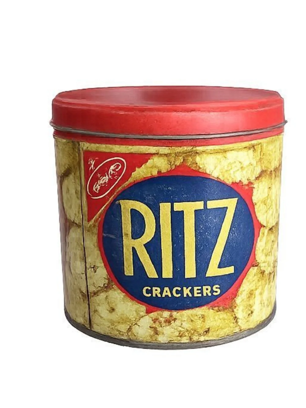 Vintage Ritz Crackers Tin Canister w/ Lid • Nabisco Advertising • National Biscu